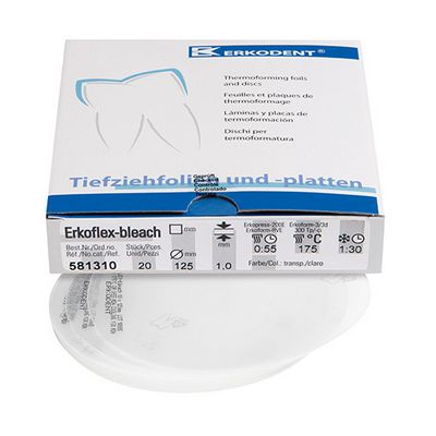 Erkoflex-bleach, th. 1mm,  120mm, transp. 20 unidades